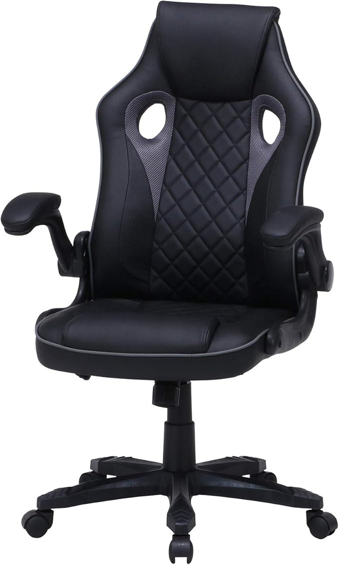 Fuji Boeki 15507 Gaming Chair, Office Chair, Width 25.8 x Depth 24.8 x Height 40.6 - 43.7 inches (65.5 x 63 x 103 - 111 cm), Gray, Rock